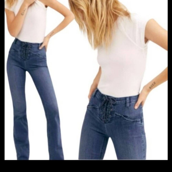 We The Free Denim - WE THE FREE Eva lace up boot cut jeans